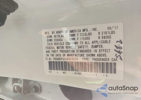 2018 Acura Tlx Tech A-Spec Pkgs from USA, damaged, VIN 19UUB2F69JA003074